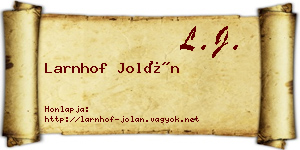 Larnhof Jolán névjegykártya